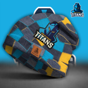 Auspiritmerch Gold Coast Titans Beanie Hat Custom Name Gift For Fans