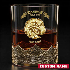 Auspiritmerch Manly Warringah Sea Eagles Whiskey Glass Custom Name Gift For Fans