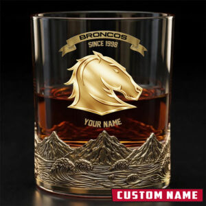 Auspiritmerch Brisbane Broncos Whiskey Glass Custom Name Gift For Fans
