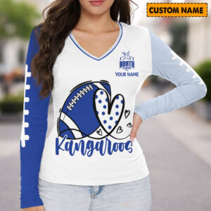 Auspiritmerch North Melbourne Women's V-neck Long Shirt Custom Name Gift For Fan