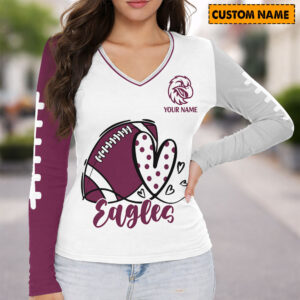 Auspiritmerch Manly Warringah Sea Eagles Women's V-neck Long Shirt Custom Name Gift For Fan