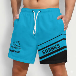 Auspiritmerch Cronulla-Sutherland Sharks Short Pants Custom Name Daily Casual Fashion