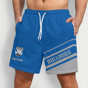 Auspiritmerch Canterbury-Bankstown Bulldogs Short Pants Custom Name Daily Casual Fashion