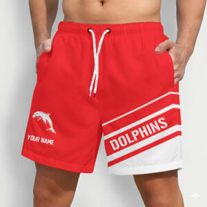 Auspiritmerch Redcliffe Dolphins Short Pants Custom Name Daily Casual Fashion