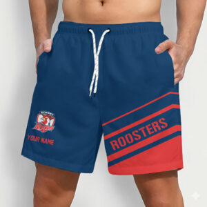 Auspiritmerch Sydney Roosters Short Pants Custom Name Daily Casual Fashion