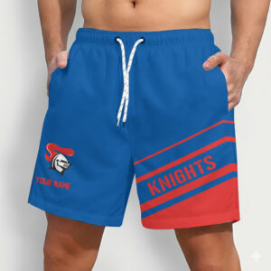 Auspiritmerch Newcastle Knights Short Pants Custom Name Daily Casual Fashion