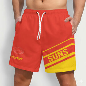 Auspiritmerch Gold Coast Suns Short Pants Custom Name Daily Casual Fashion