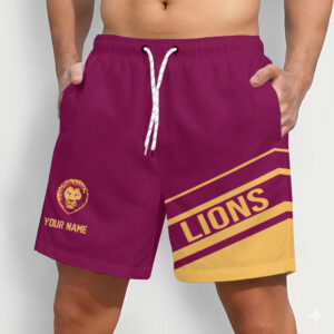 Auspiritmerch Brisbane Lions Short Pants Custom Name Daily Casual Fashion