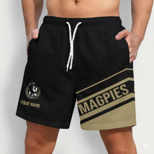 Auspiritmerch Collingwood Magpies Short Pants Custom Name Daily Casual Fashion