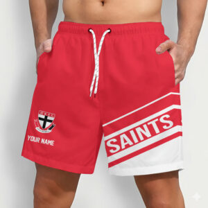 Auspiritmerch St Kilda Saints Short Pants Custom Name Daily Casual Fashion