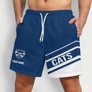 Auspiritmerch Geelong Cats Short Pants Custom Name Daily Casual Fashion
