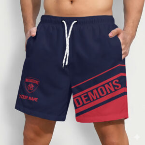 Auspiritmerch Melbourne Demons Short Pants Custom Name Daily Casual Fashion