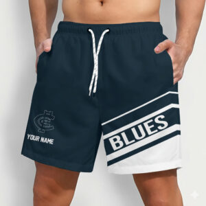 Auspiritmerch Carlton Blues Short Pants Custom Name Daily Casual Fashion