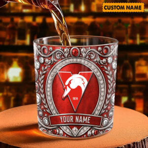 Auspiritmerch Sydney Swans Whiskey Glass Custom Name Gift For Fans