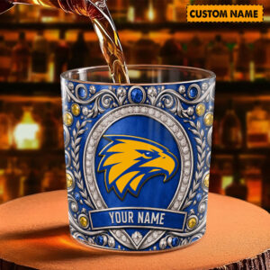 Auspiritmerch West Coast Eagles Whiskey Glass Custom Name Gift For Fans