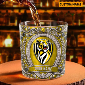 Auspiritmerch Richmond Tigers Whiskey Glass Custom Name Gift For Fans