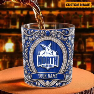 Auspiritmerch North Melbourne Whiskey Glass Custom Name Gift For Fans