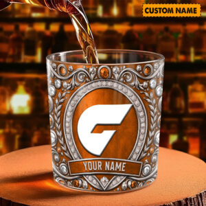 Auspiritmerch GWS Giants Whiskey Glass Custom Name Gift For Fans
