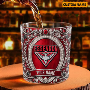 Auspiritmerch Essendon Whiskey Glass Custom Name Gift For Fans