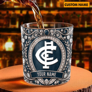 Auspiritmerch Carlton Blues Whiskey Glass Custom Name Gift For Fans