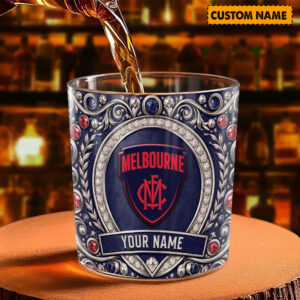 Auspiritmerch Melbourne Demons Whiskey Glass Custom Name Gift For Fans