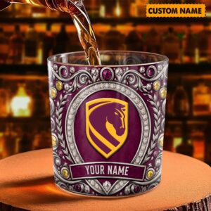 Auspiritmerch Brisbane Broncos Whiskey Glass Custom Name Gift For Fans
