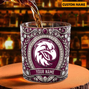 Auspiritmerch Manly Warringah Sea Eagles Whiskey Glass Custom Name Gift For Fans