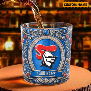 Auspiritmerch Newcastle Knights Whiskey Glass Custom Name Gift For Fans