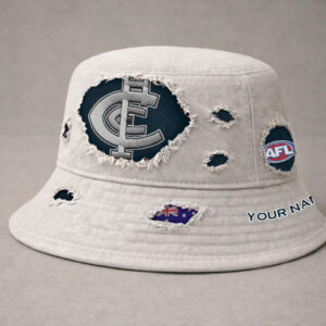 Auspiritmerch Carlton Blues Bucket Hat Custom Name Vintage Daily Casual Fashion