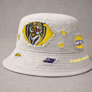 Auspiritmerch Richmond Tigers Bucket Hat Custom Name Vintage Daily Casual Fashion