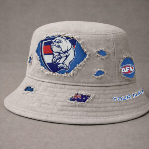 Auspiritmerch Western Bulldogs Bucket Hat Custom Name Vintage Daily Casual Fashion