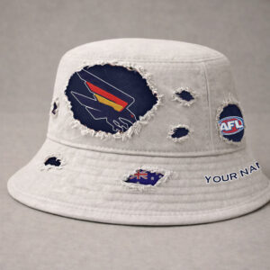 Auspiritmerch Adelaide Crows Bucket Hat Custom Name Vintage Daily Casual Fashion