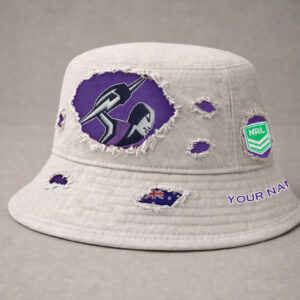 Auspiritmerch Melbourne Storm Bucket Hat Custom Name Vintage Daily Casual Fashion