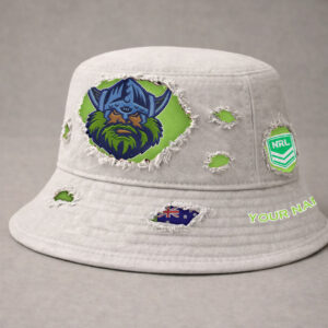 Auspiritmerch Canberra Raiders Bucket Hat Custom Name Vintage Daily Casual Fashion