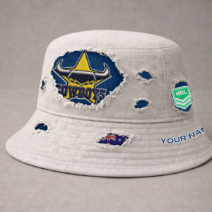 Auspiritmerch North Queensland Cowboys Bucket Hat Custom Name Vintage Daily Casual Fashion