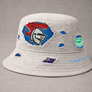 Auspiritmerch Newcastle Knights Bucket Hat Custom Name Vintage Daily Casual Fashion
