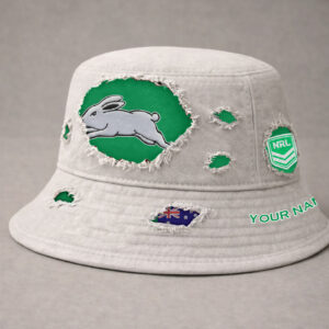 Auspiritmerch South Sydney Rabbitohs Bucket Hat Custom Name Vintage Daily Casual Fashion