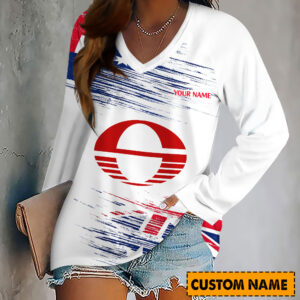 Auspiritmerch Gold Coast Suns Women's V-neck Long Shirt Custom Name Gift For Fan