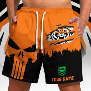 Auspiritmerch Wests Tigers Short Pants Custom Name Gifts For Fan