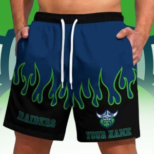 Auspiritmerch Canberra Raiders Short Pants Custom Name Gifts For Fan