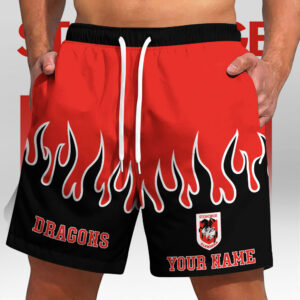 Auspiritmerch St. George Illawarra Dragons Short Pants Custom Name Gifts For Fan
