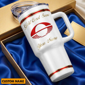 Auspiritmerch Gold Coast Suns Custom Stanley Cup 40 oz 30 oz Tumbler With Handle