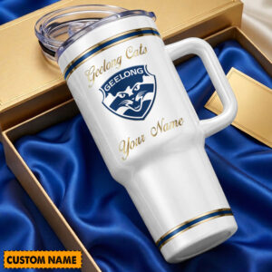 Auspiritmerch Geelong Cats Custom Stanley Cup 40 oz 30 oz Tumbler With Handle