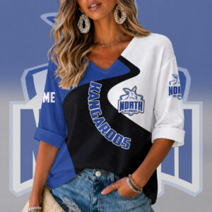 Auspiritmerch North Melbourne Women's V-neck Long Shirt Custom Name Gift For Fan