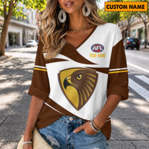Auspiritmerch Sydney Swans Women's V-neck Long Shirt Custom Name Gift For Fan