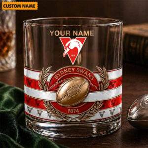 Auspiritmerch Sydney Swans Whiskey Glass Custom Name Gift For Fans
