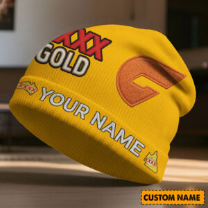 Auspiritmerch GWS Giants x XXXX Gold Beanie Hat Custom Name Gift For Fans