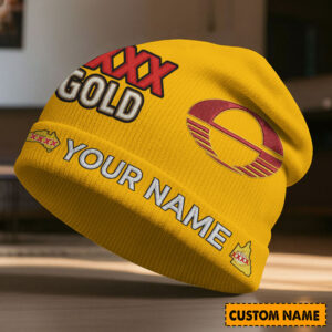 Auspiritmerch Gold Coast Suns x XXXX Gold Beanie Hat Custom Name Gift For Fans