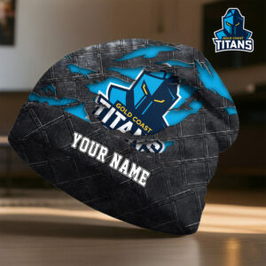 Auspiritmerch Gold Coast Titans Beanie Hat Custom Name Gift For Fans