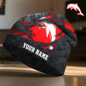 Auspiritmerch Redcliffe Dolphins Beanie Hat Custom Name Gift For Fans